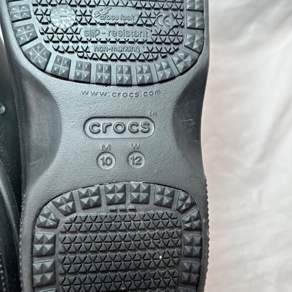 Crocs Mens Black On the Clock Dual Comfort Slip-Resistant Work Clogs 10 - Picture 6 of 11